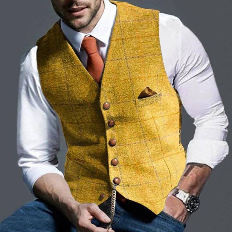 Men’s Checked Waistcoat – Elegant with Versatile Appeal
