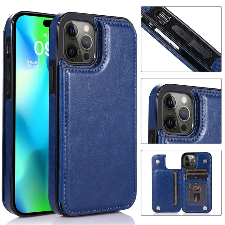 LeatherGuard | Elegant Leather Case with Card Compartments and Magnetic Closure | Vanero