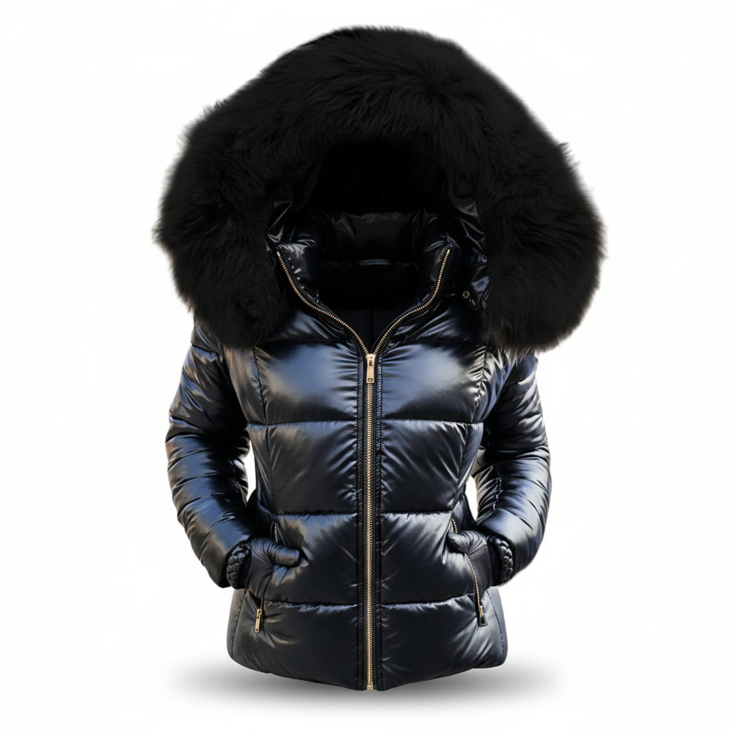 Women's Thick Lined Winter Jacket with Hood, Wind- and Water-Repellent.