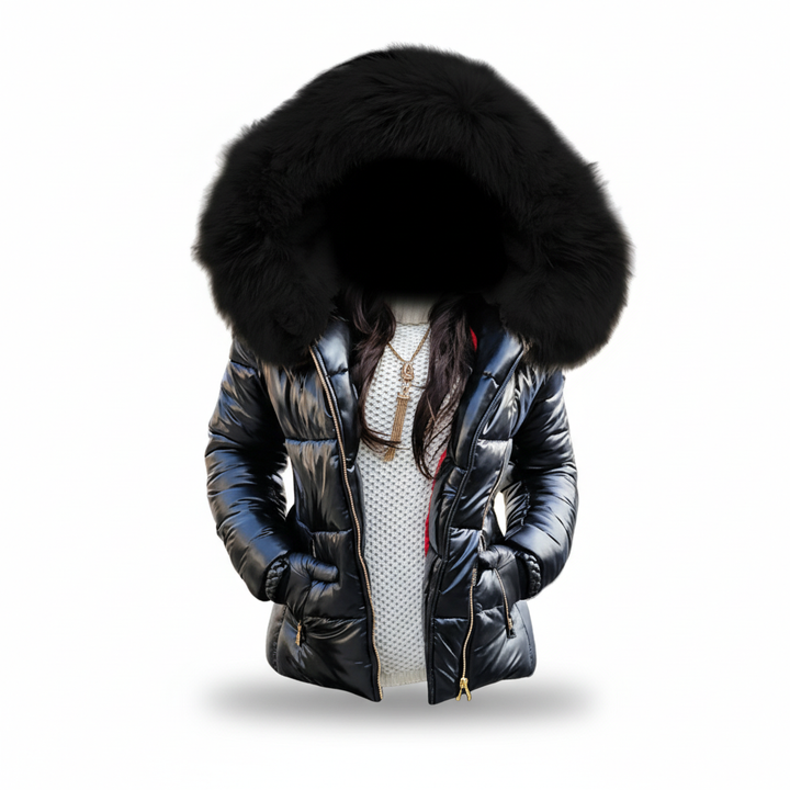 Women's Thick Lined Winter Jacket with Hood, Wind- and Water-Repellent.