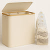 Laundry Basket with Lid | Laundry Sorter with 3 Compartments in Black, Beige and Grey | WäscheBox