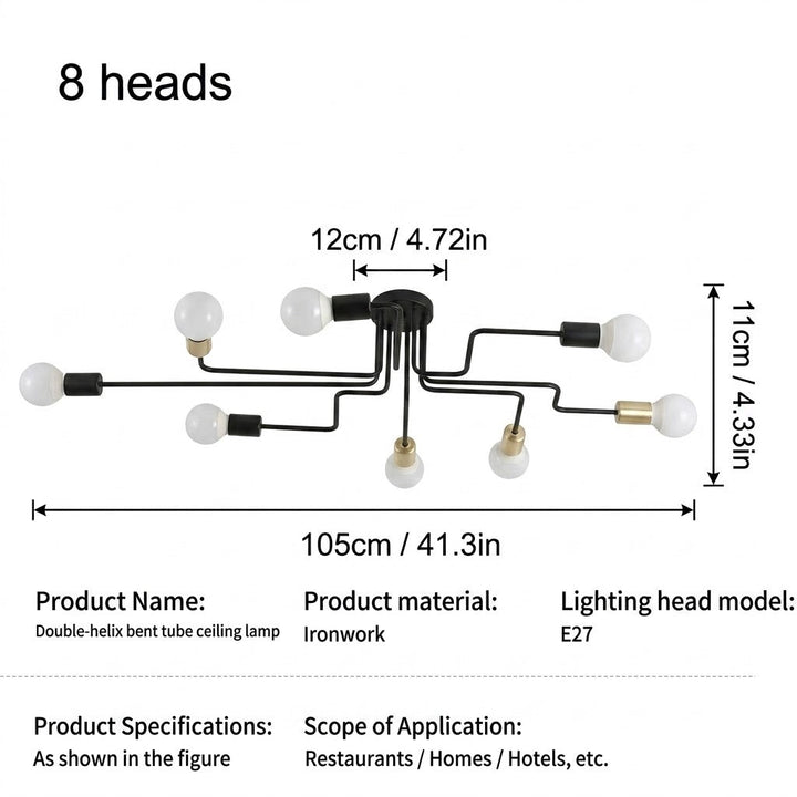 Silva Vintage LED Ceiling Lamp Industrial Style Living Room Metal 5 Colours