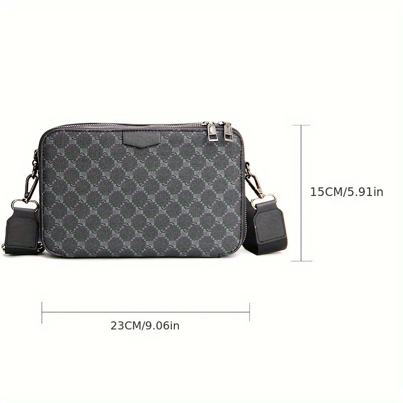 Men's Crossbody Bag | Streetstyle | Check Design | Black