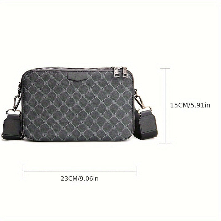 Men's Crossbody Bag | Streetstyle | Check Design | Black